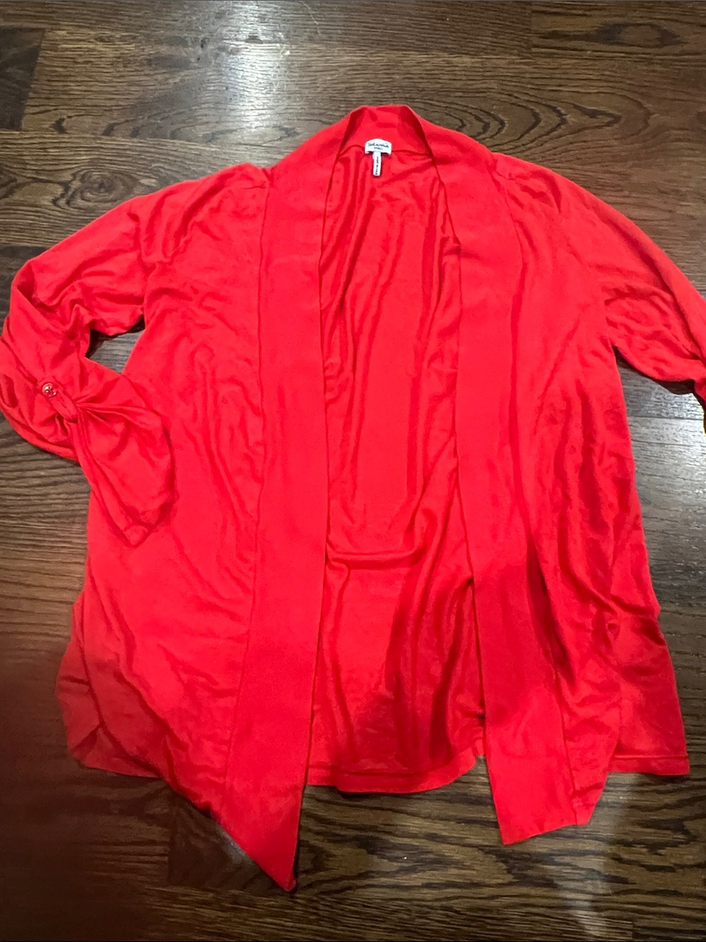 Splendid Open-Front Cardigan in Bright Red